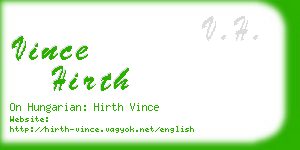 vince hirth business card